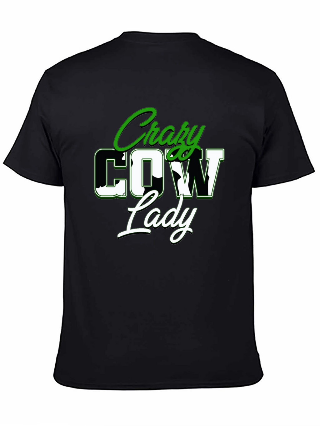 Crazy Cow Lady Graphic Tee - Black