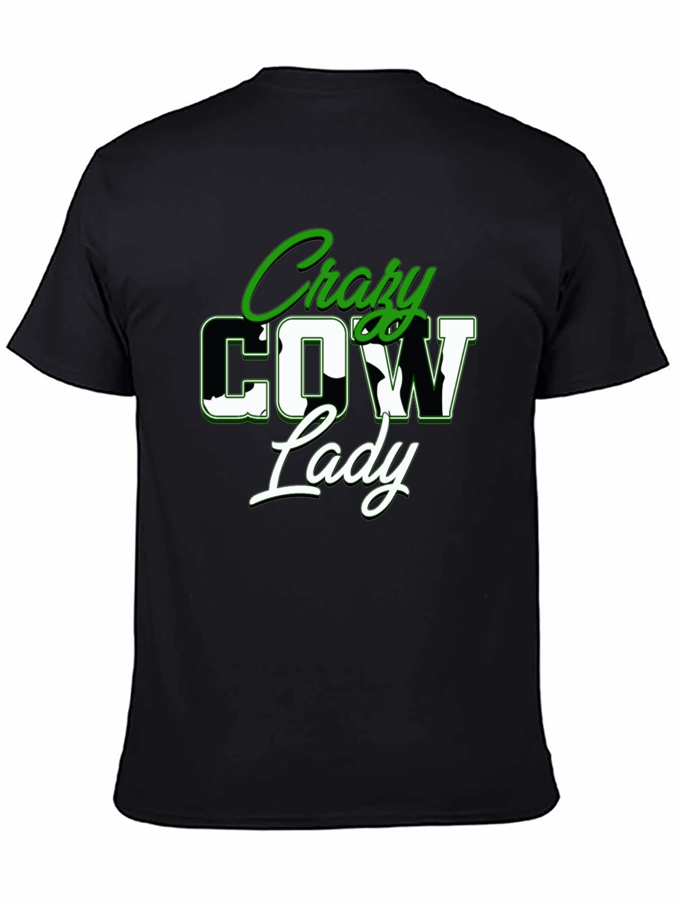 Crazy Cow Lady Graphic Tee - Black