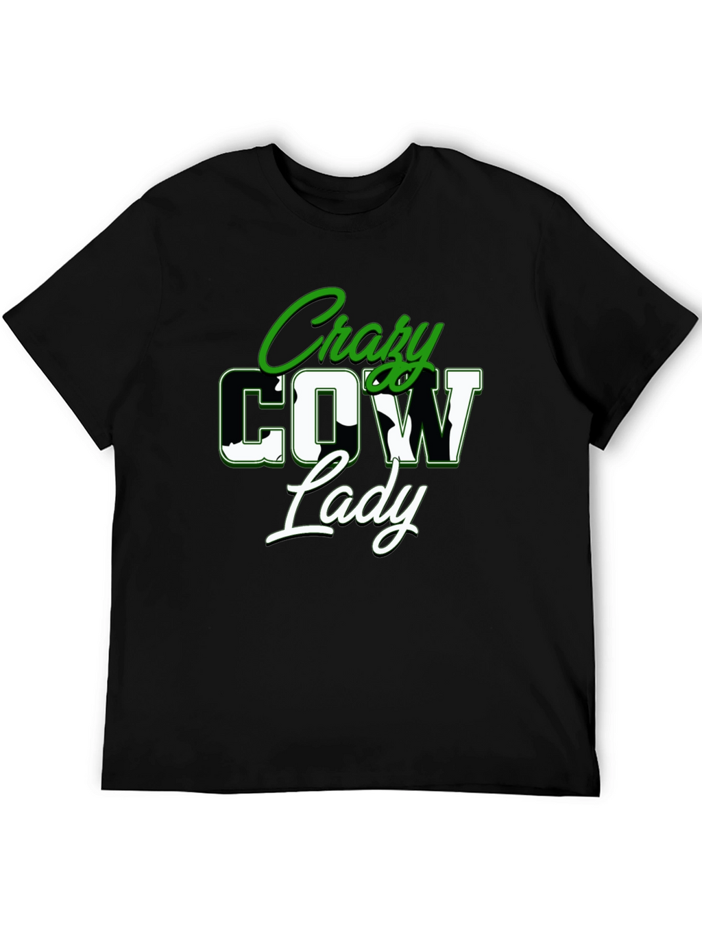 Crazy Cow Lady Graphic Tee - Black