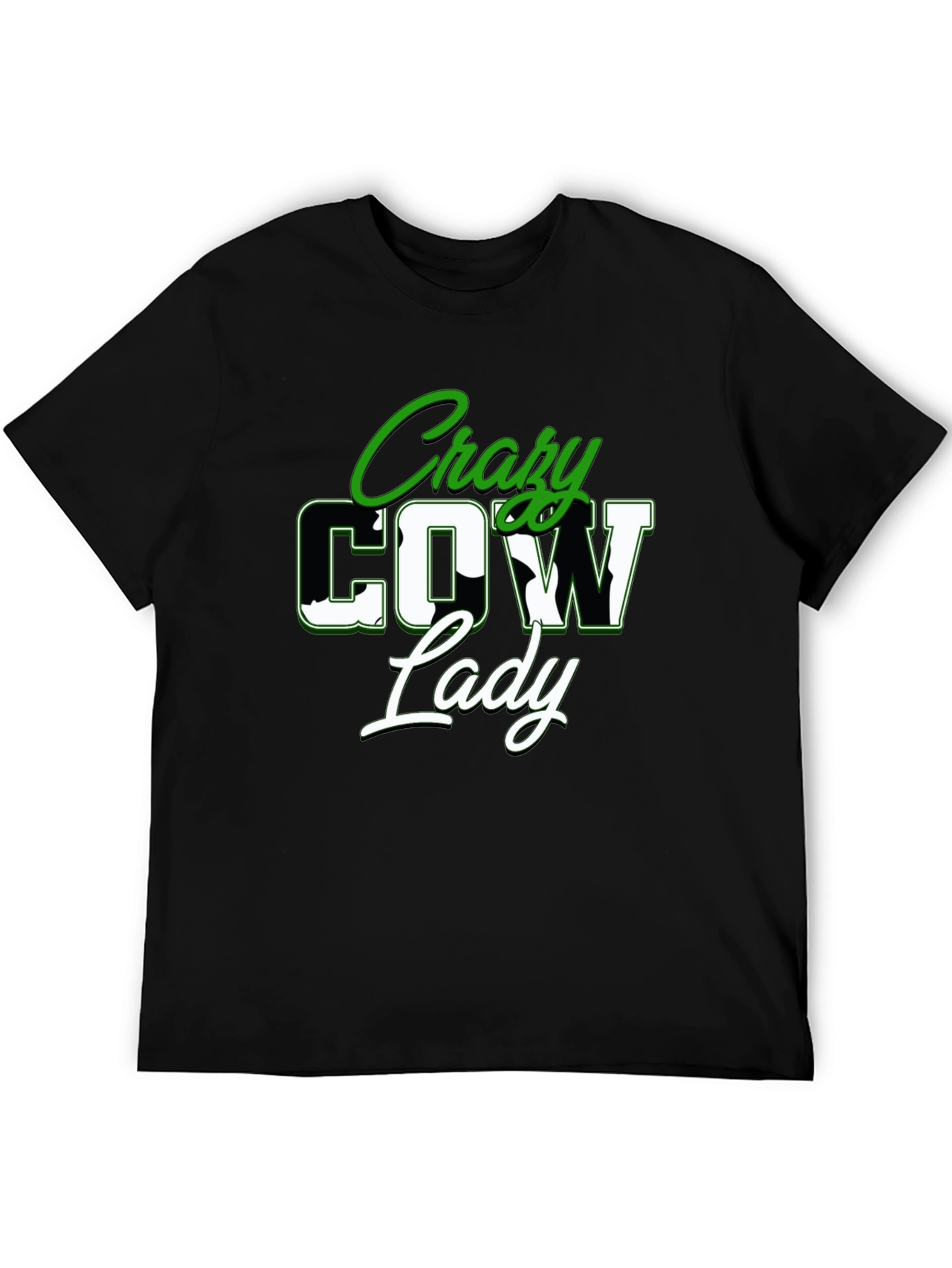 Crazy Cow Lady Graphic Tee - Black