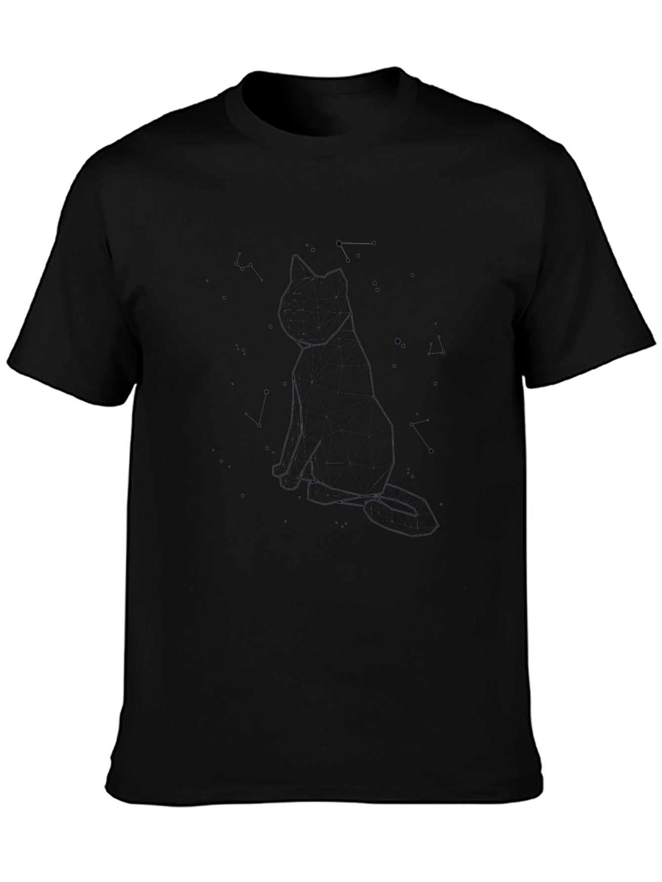 Minimalist Cat Outline Black T-Shirt
