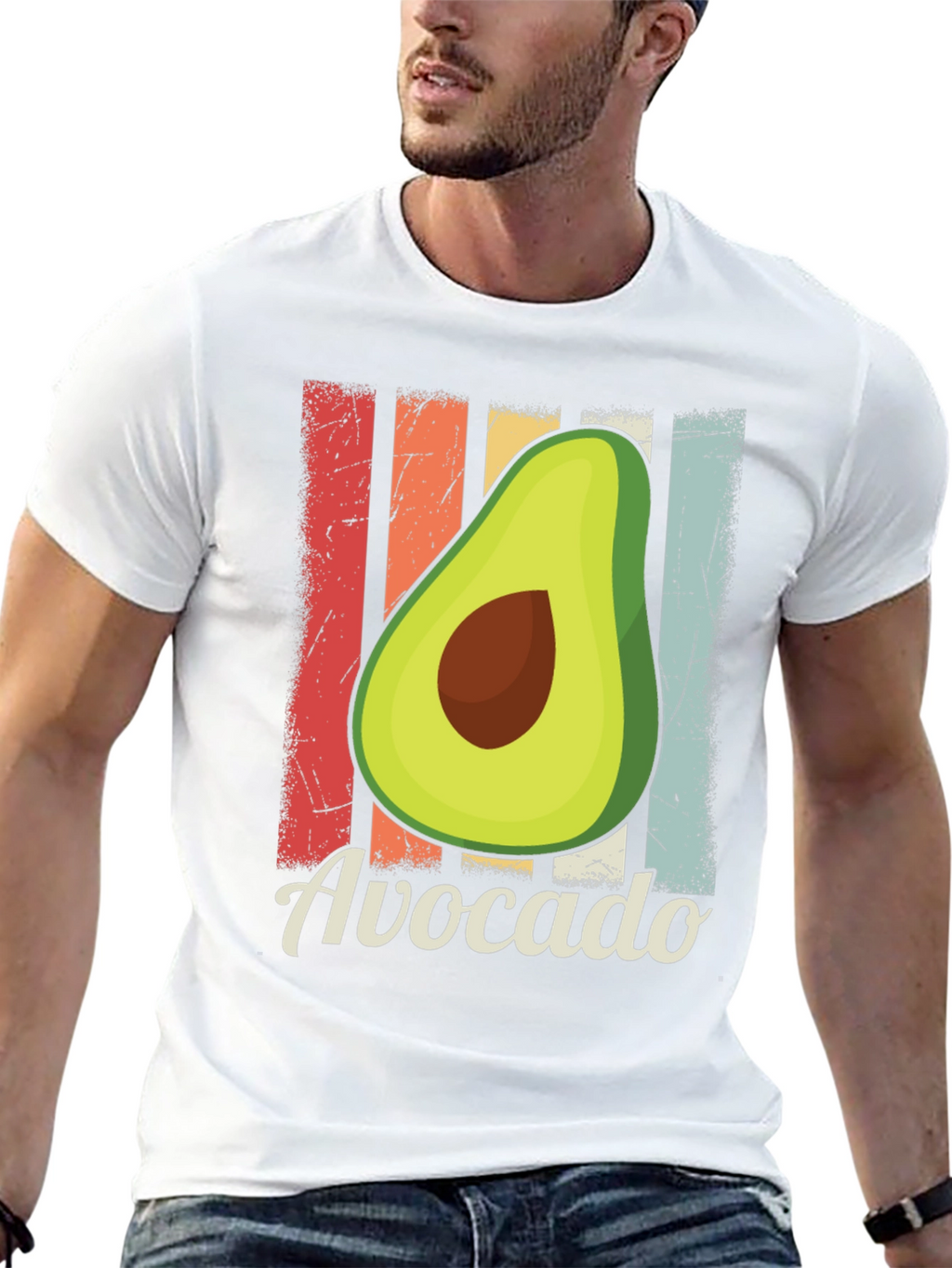 Retro Avocado T-Shirt - Fresh & Fun!