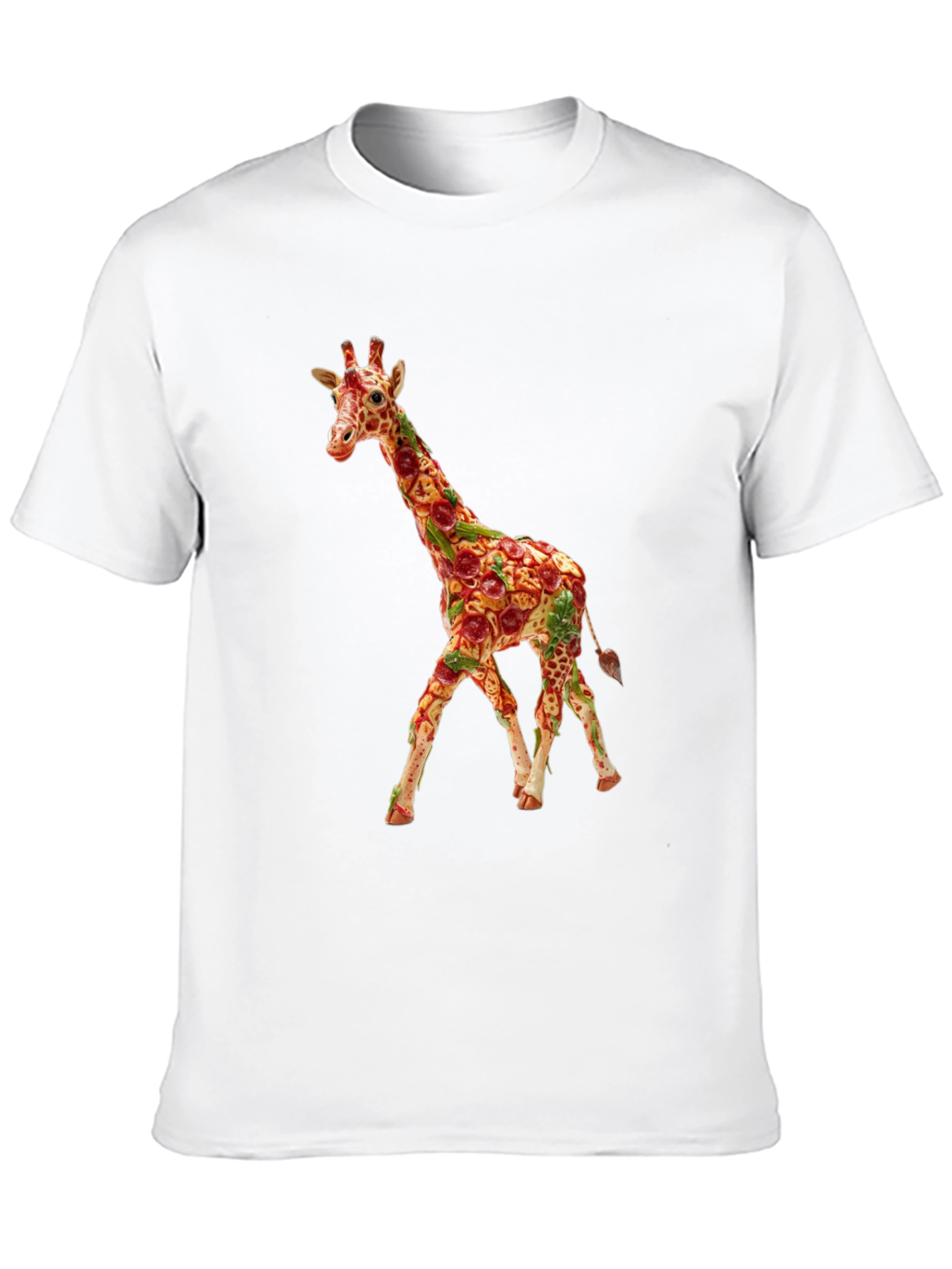 Pizza Giraffe Graphic Tee - Funny Novelty T-Shirt