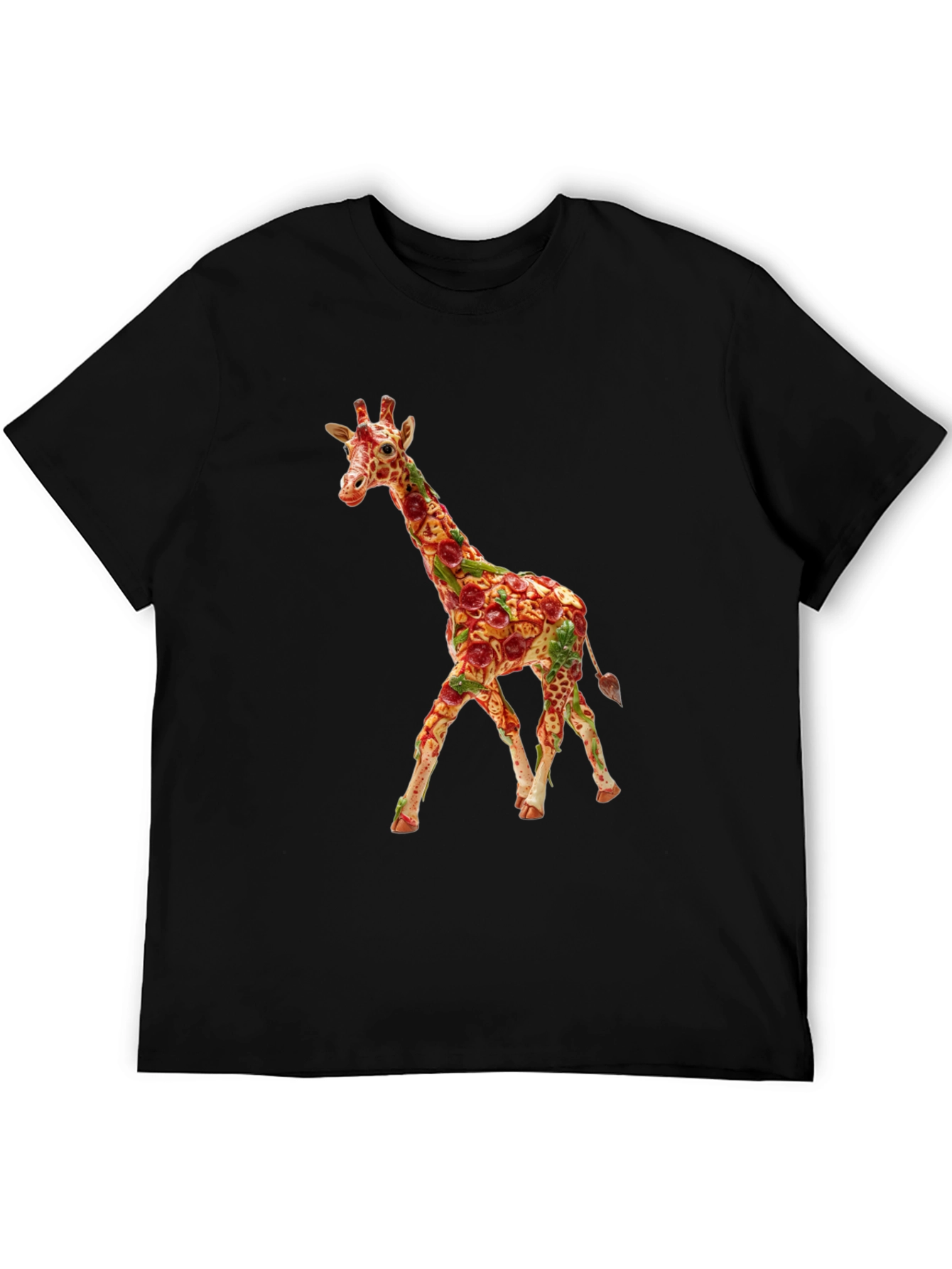 Pizza Giraffe Graphic Tee - Funny Novelty T-Shirt