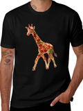 Pizza Giraffe Graphic Tee - Funny Novelty T-Shirt