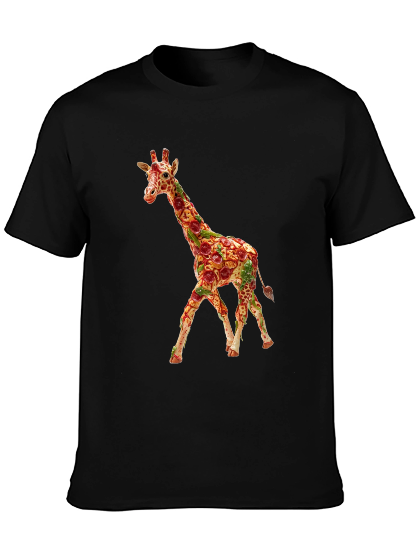 Pizza Giraffe Graphic Tee - Funny Novelty T-Shirt