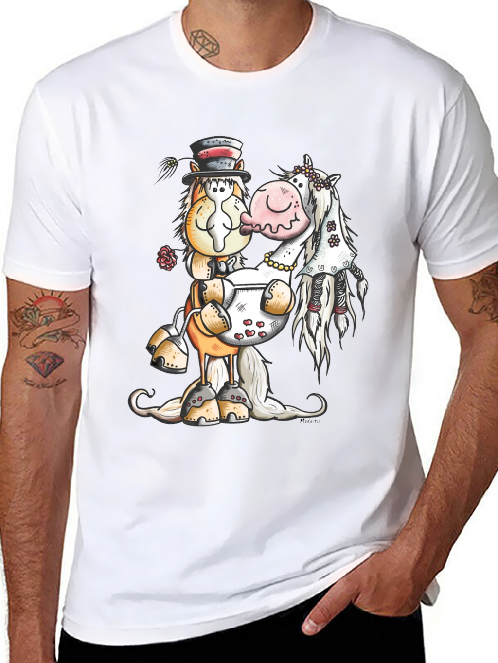 Horse Wedding T-Shirt Groom Bride