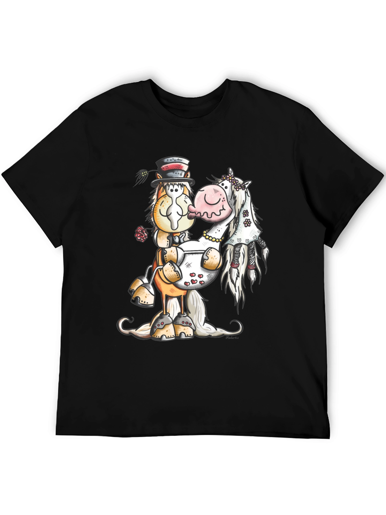 Horse Wedding T-Shirt Groom Bride