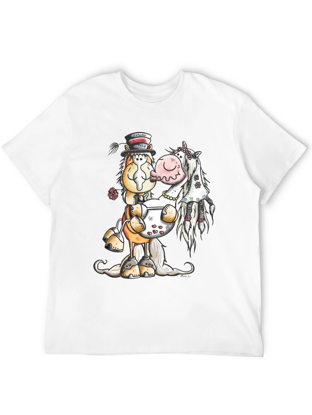 Horse Wedding T-Shirt Groom Bride