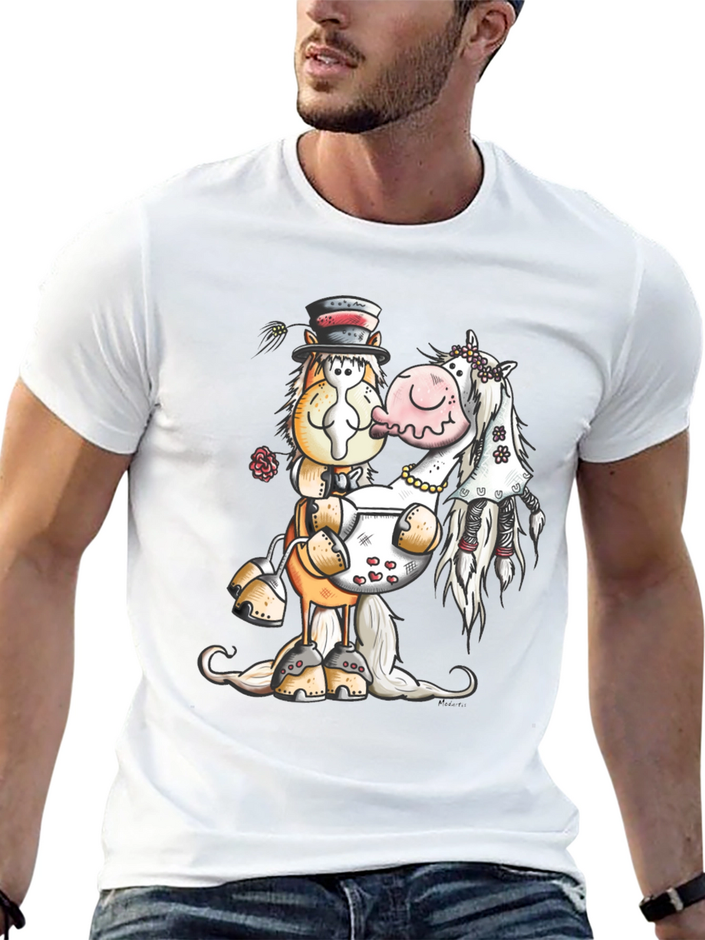 Horse Wedding T-Shirt Groom Bride