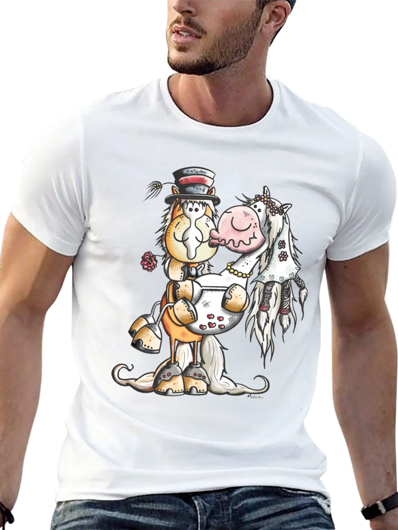 Horse Wedding T-Shirt Groom Bride
