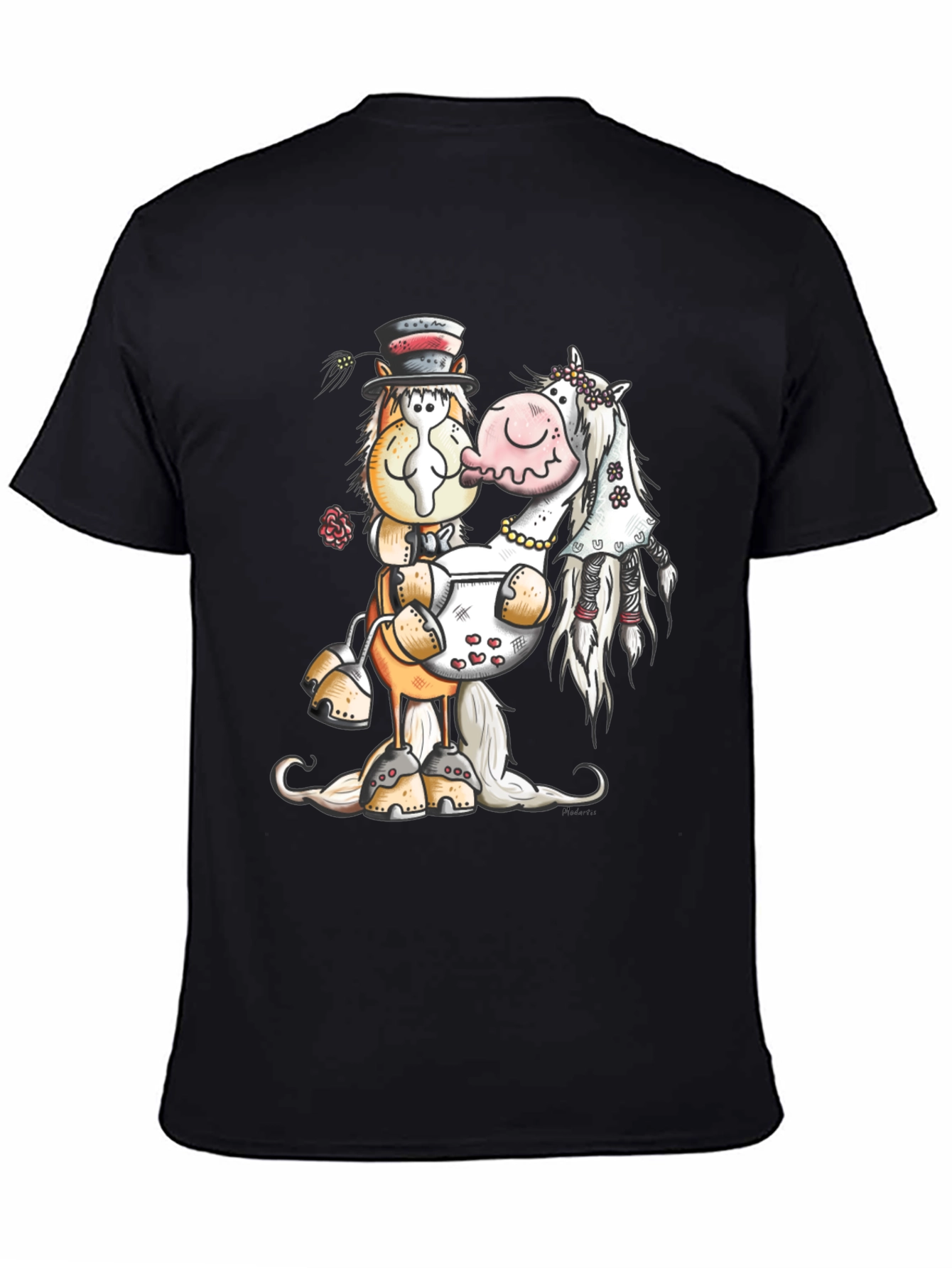 Horse Wedding T-Shirt Groom Bride