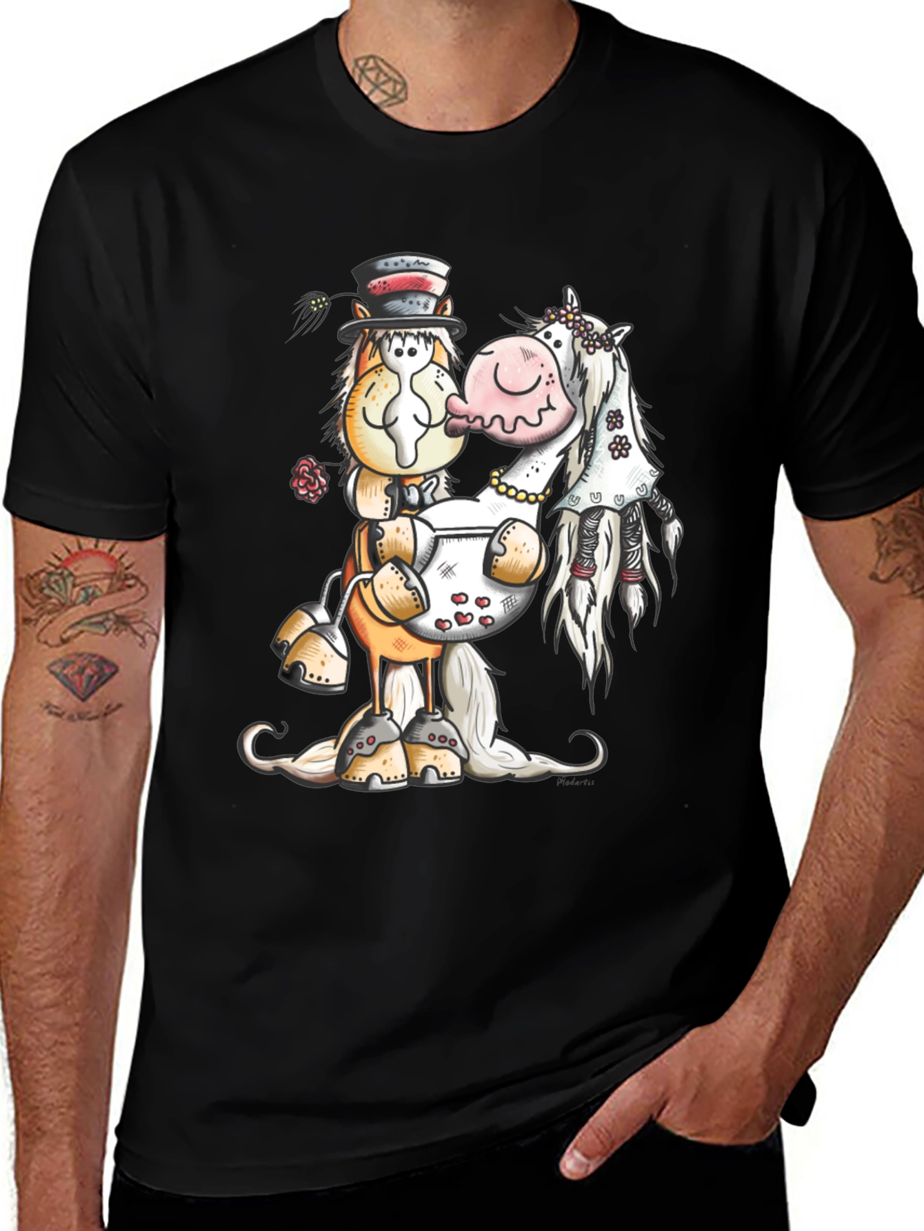 Horse Wedding T-Shirt Groom Bride