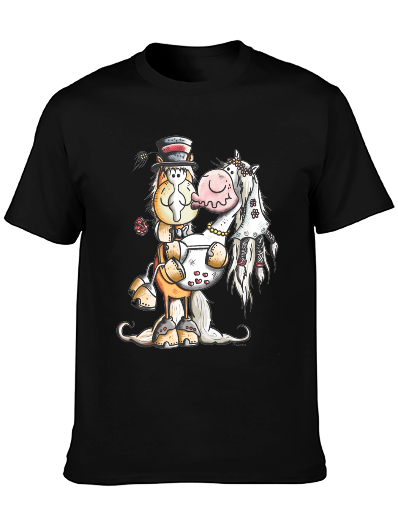 Horse Wedding T-Shirt Groom Bride
