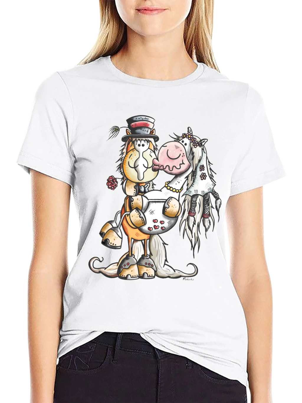 Horse Wedding T-Shirt Groom Bride