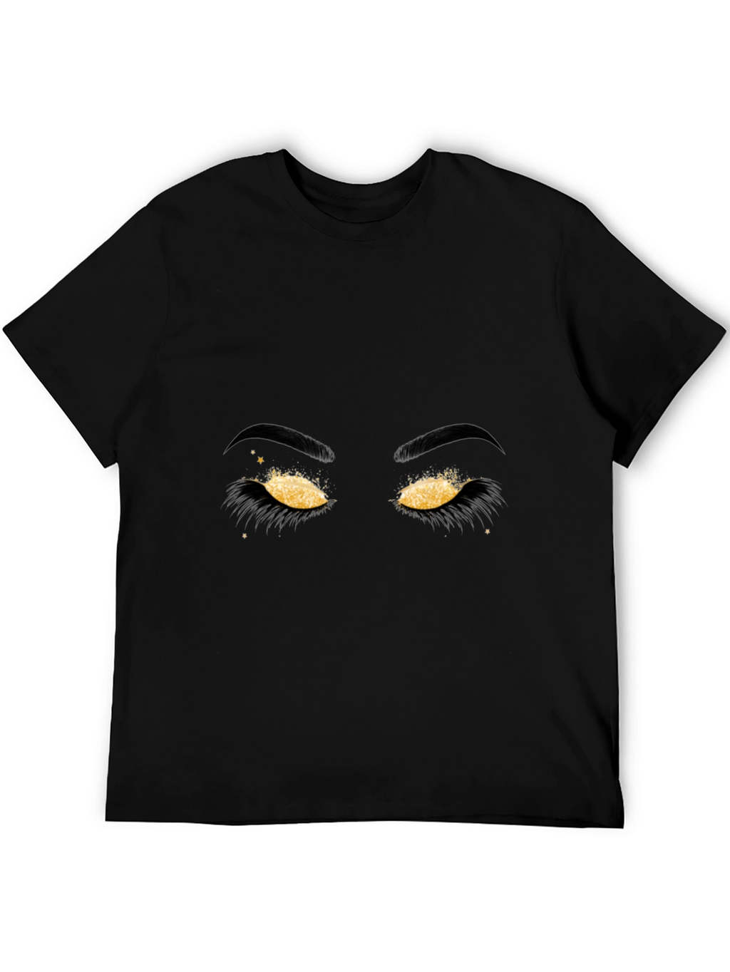 Golden Eyes Graphic Tee - Stylish Mens Black T-Shirt