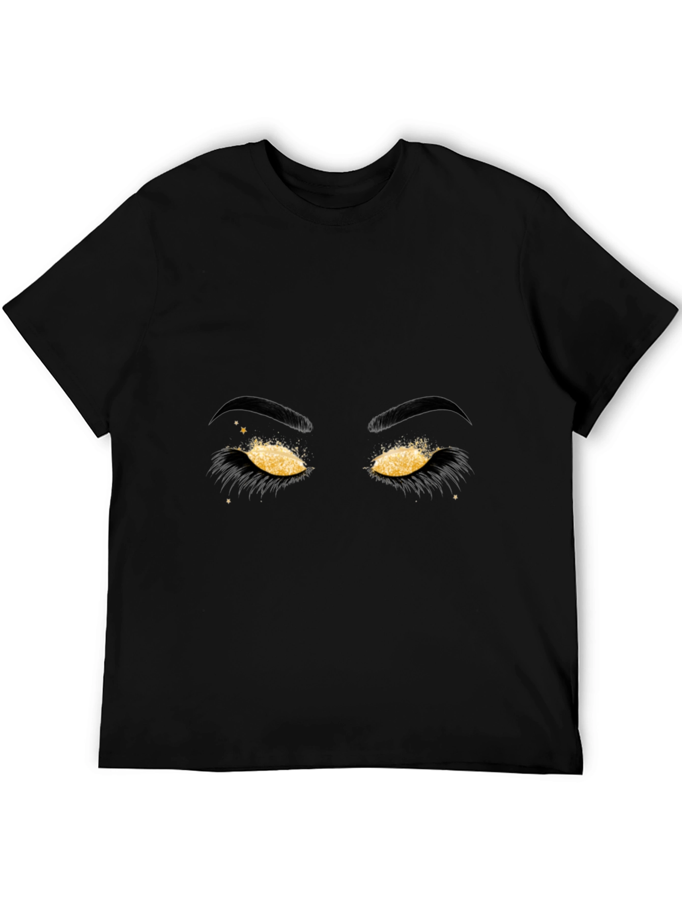 Golden Eyes Graphic Tee - Stylish Mens Black T-Shirt