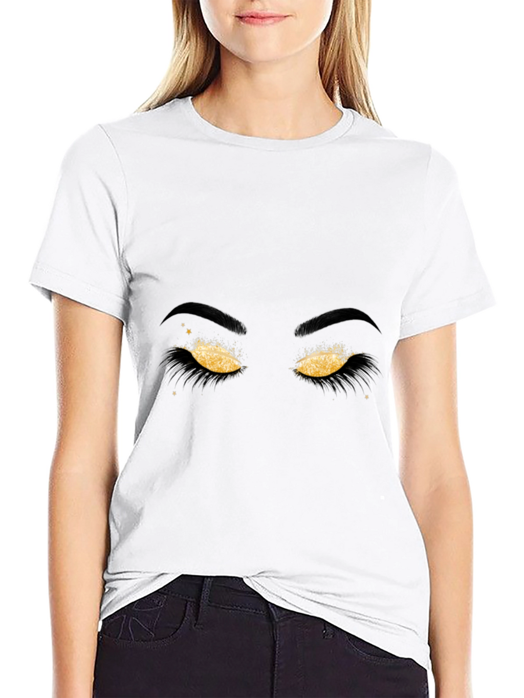 Golden Eyes Graphic Tee - Stylish Mens Black T-Shirt