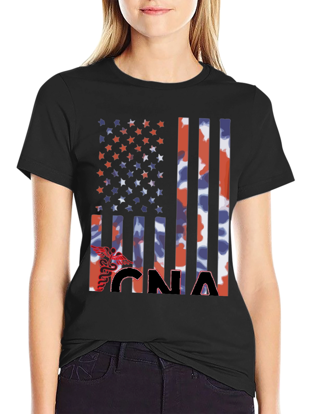 CNA Patriotic Flag Graphic T-Shirt