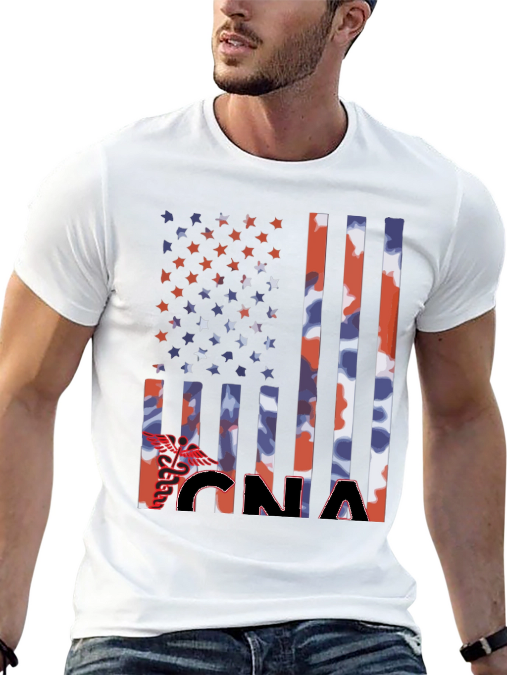 CNA Patriotic Flag Graphic T-Shirt