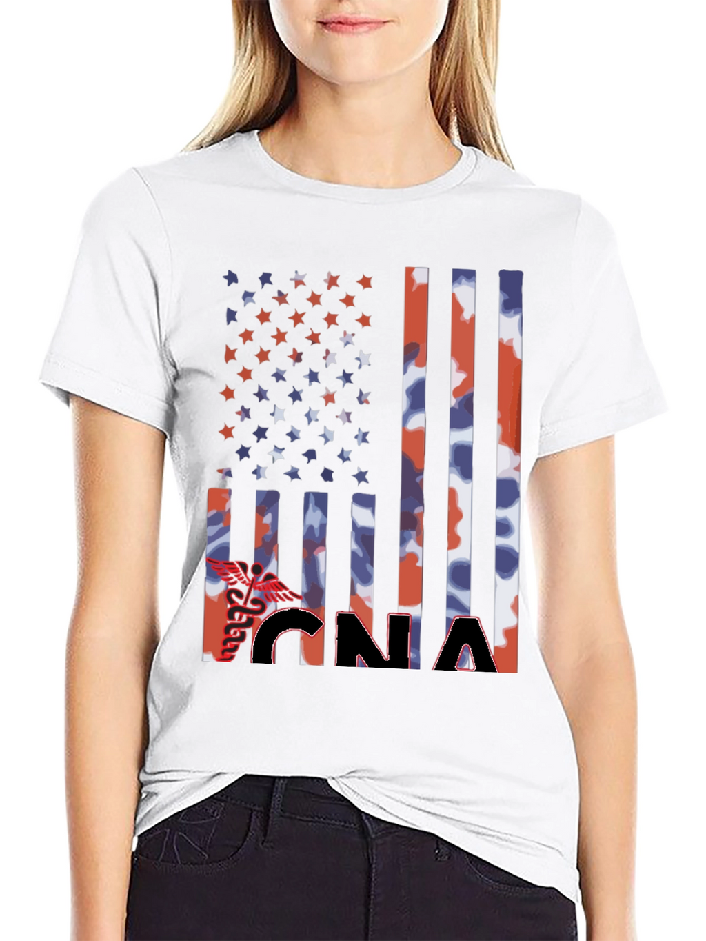 CNA Patriotic Flag Graphic T-Shirt
