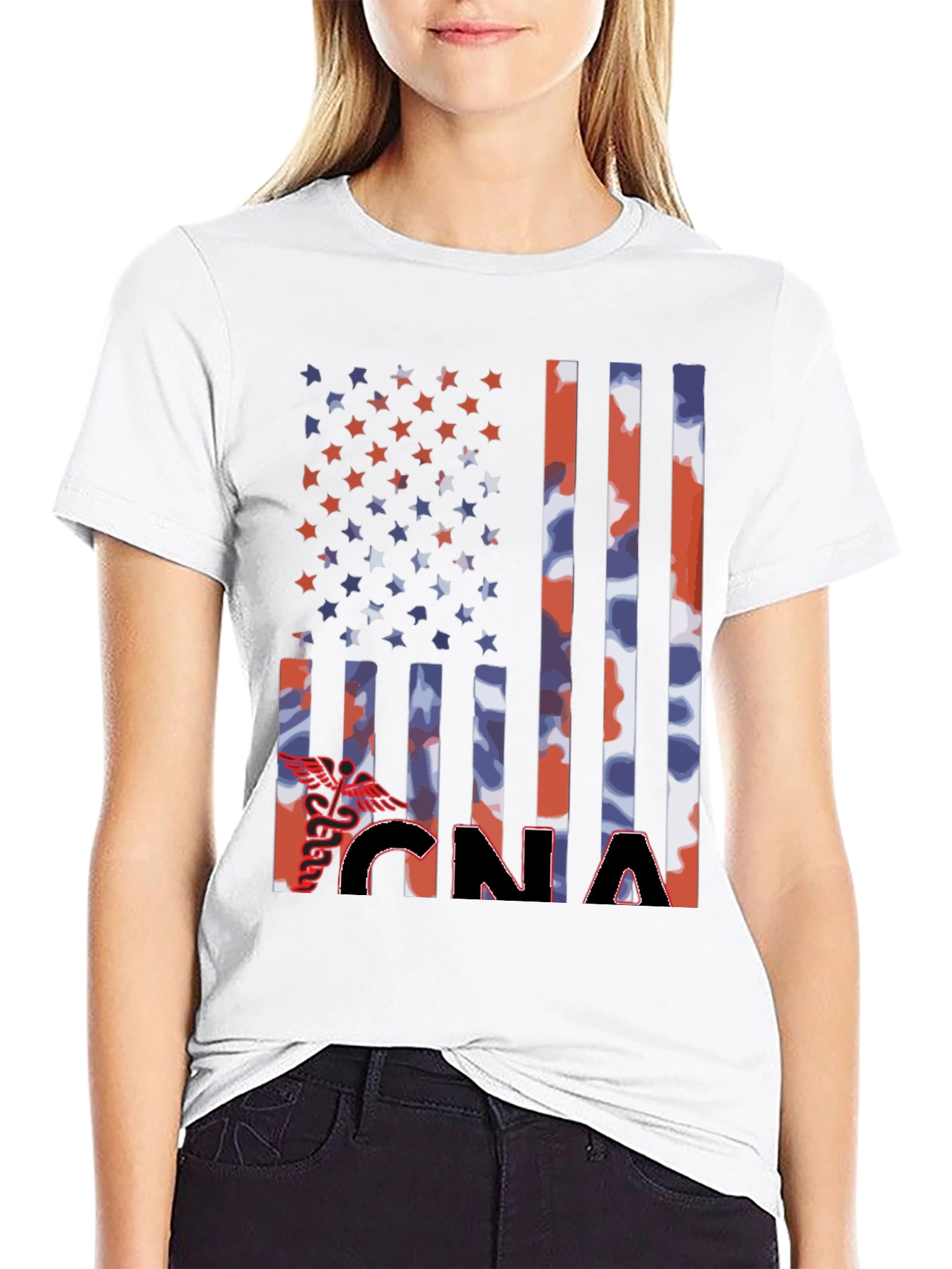 CNA Patriotic Flag Graphic T-Shirt