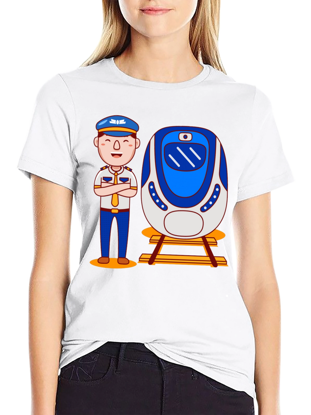 Train Conductor Graphic T-Shirt
