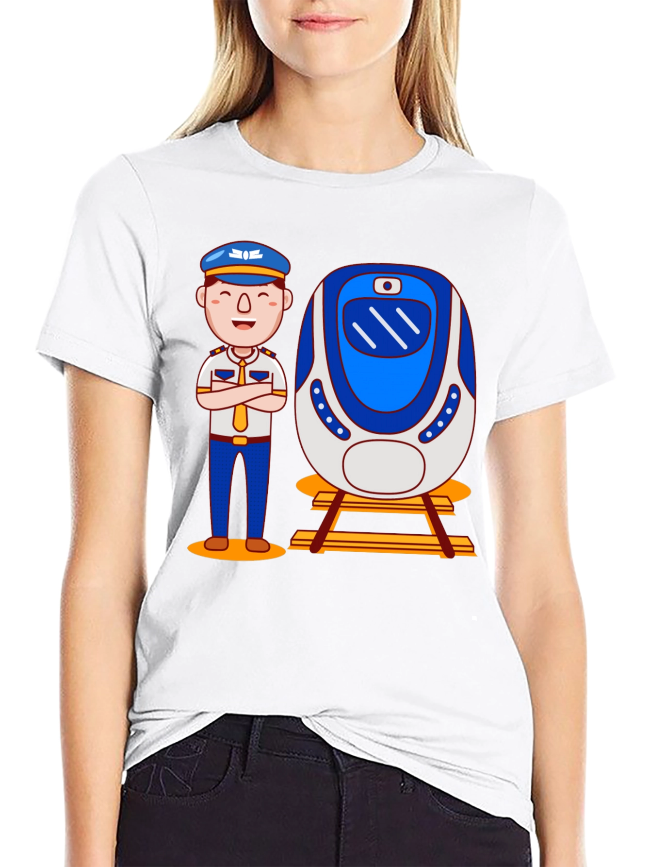 Train Conductor Graphic T-Shirt