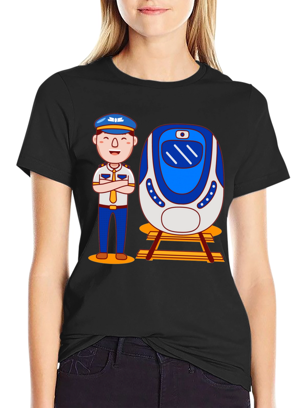 Train Conductor Graphic T-Shirt