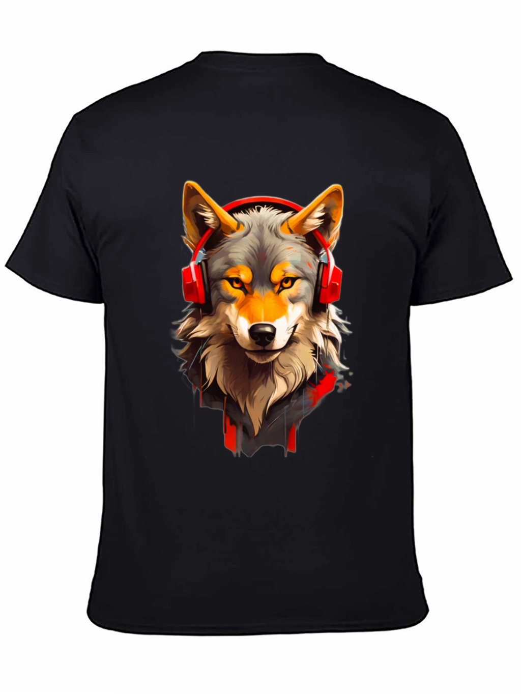 Wolf Headphone Graphic Tee - Stylish Animal T-Shirt
