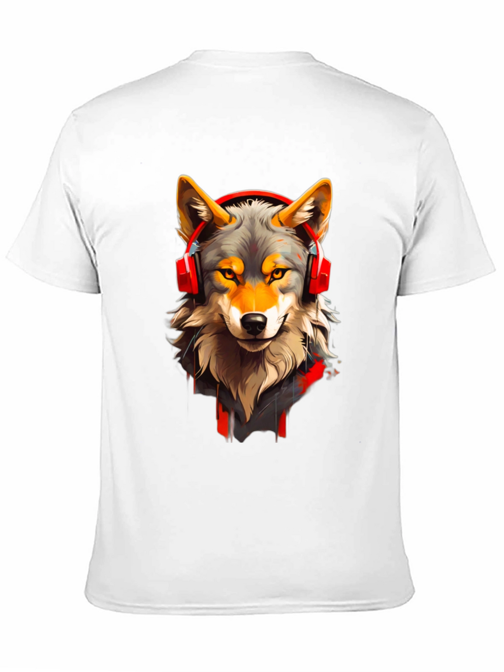Wolf Headphone Graphic Tee - Stylish Animal T-Shirt