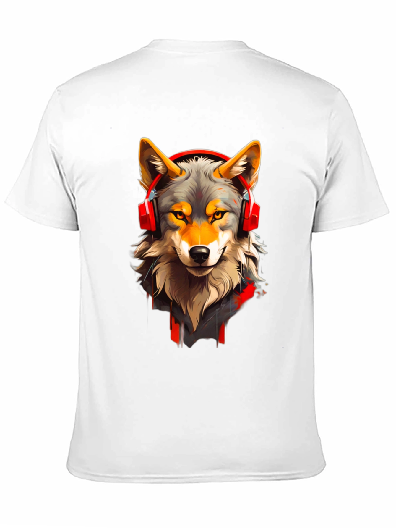 Wolf Headphone Graphic Tee - Stylish Animal T-Shirt