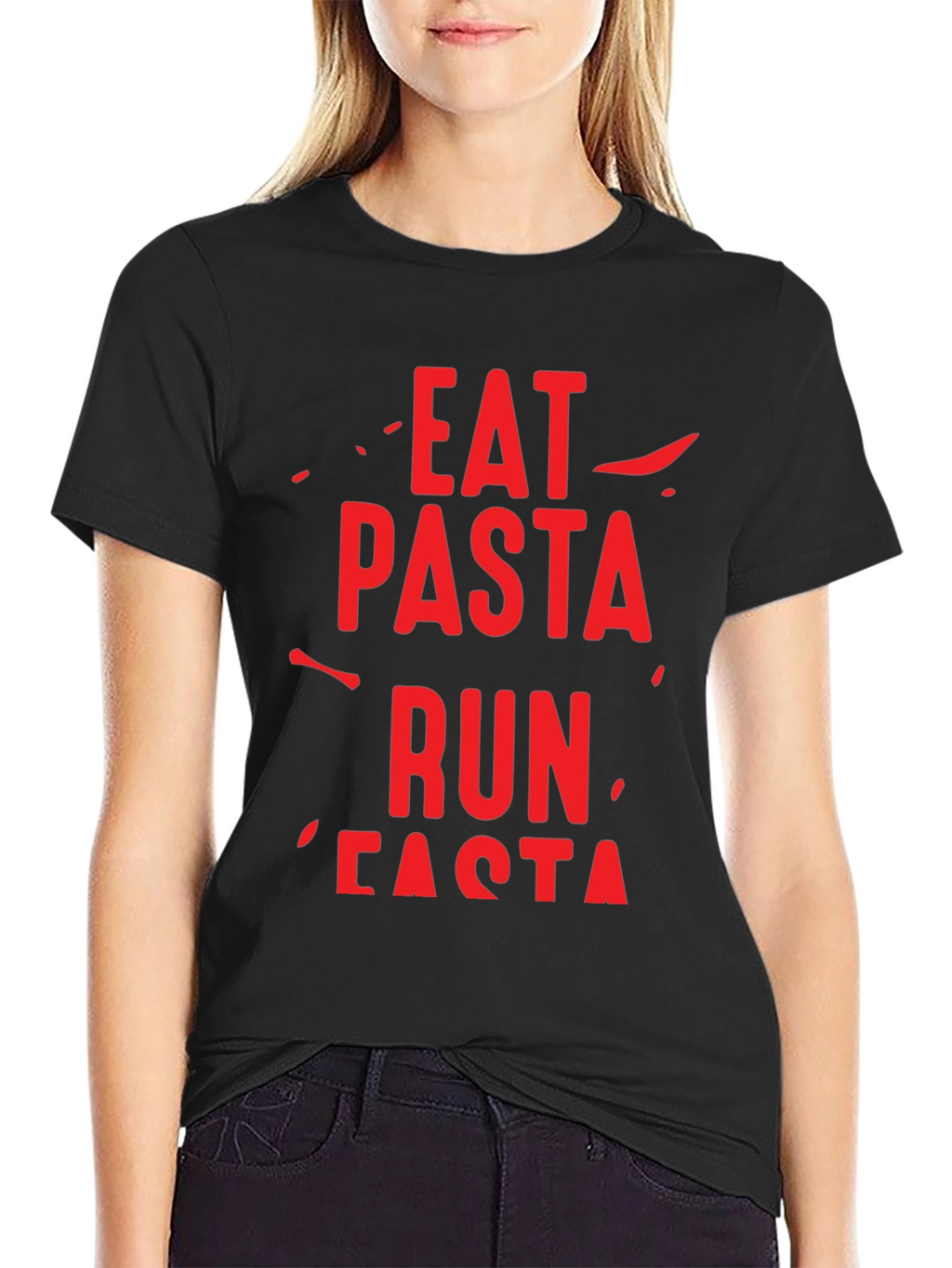 Eat Pasta Run Fasta Graphic T-Shirt