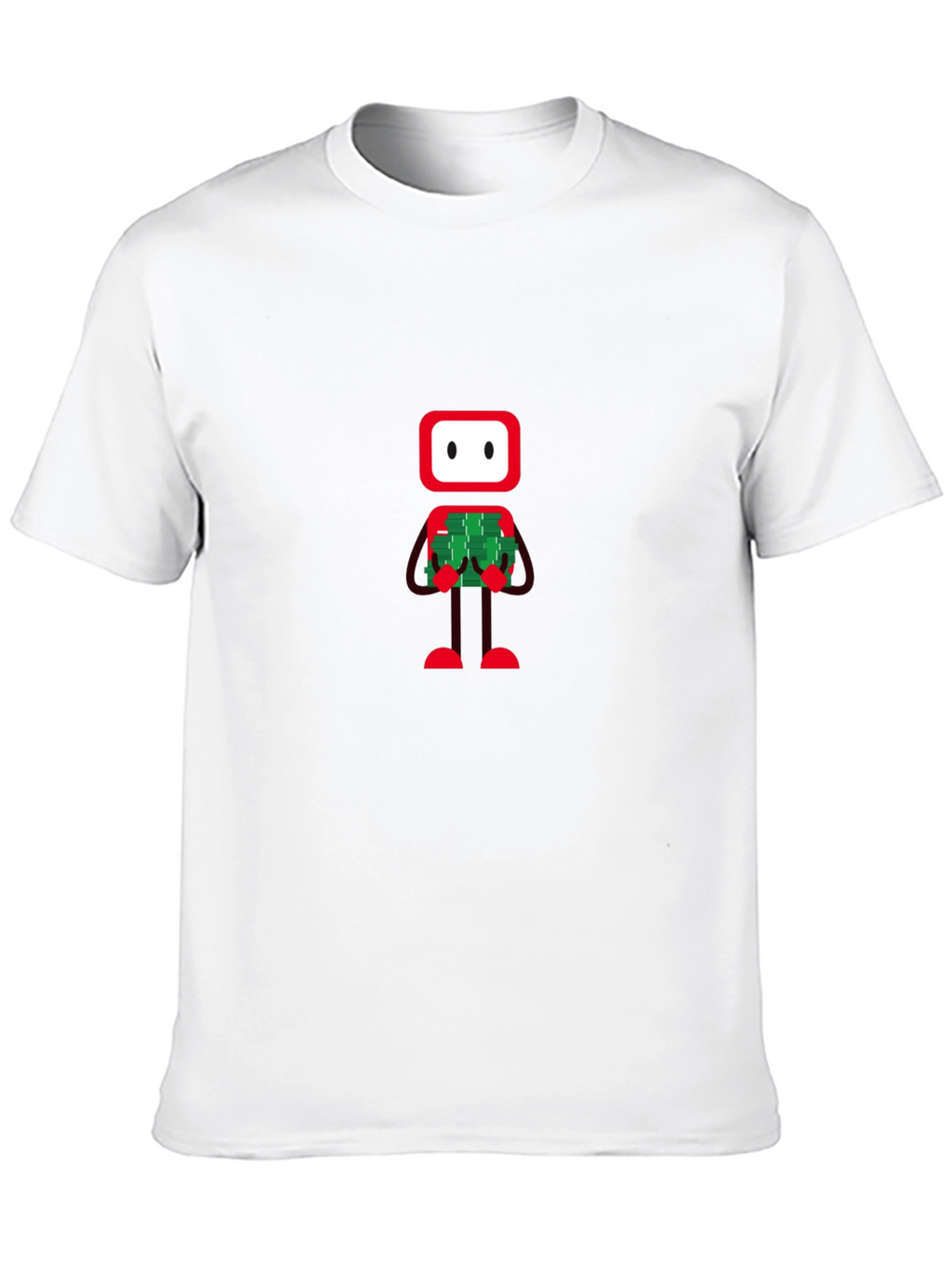 Robot Holding Money Graphic Black Tee