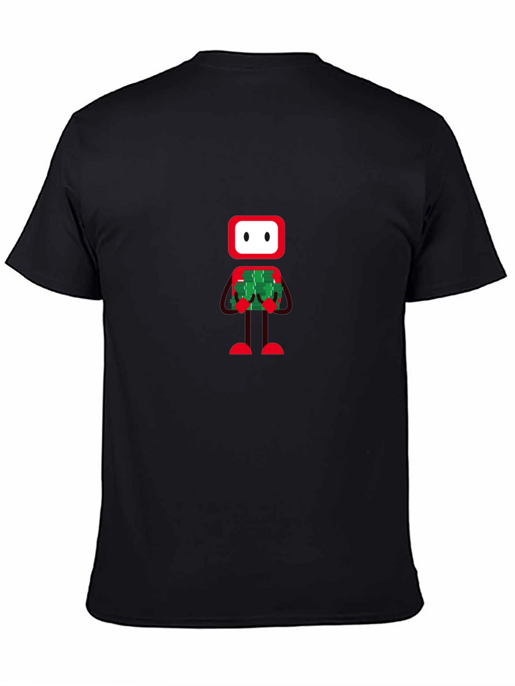 Robot Holding Money Graphic Black Tee