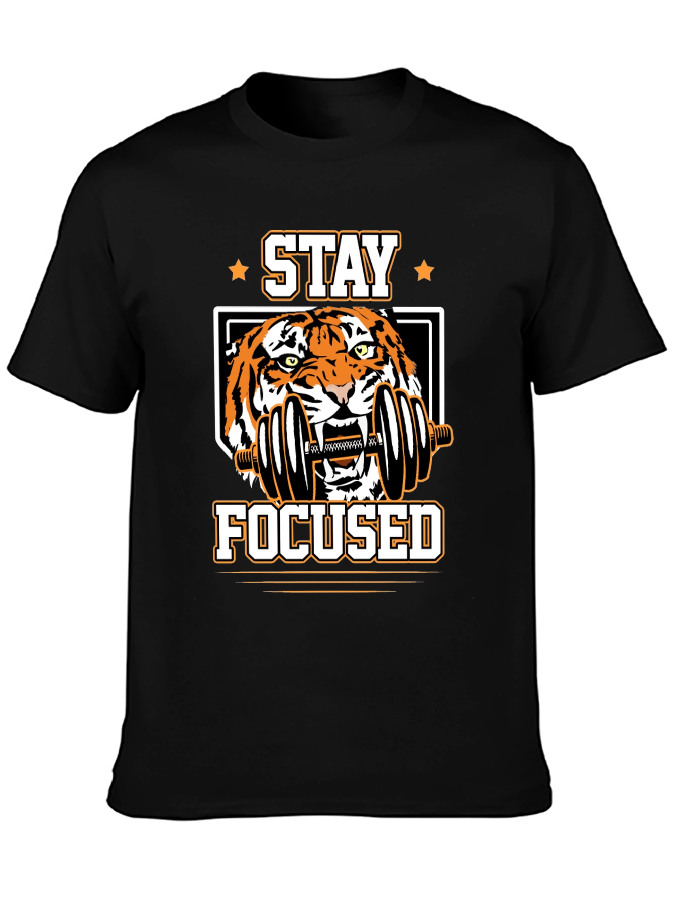 Stay Focused Tiger Graphic T-Shirt
