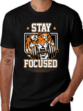 Stay Focused Tiger Graphic T-Shirt
