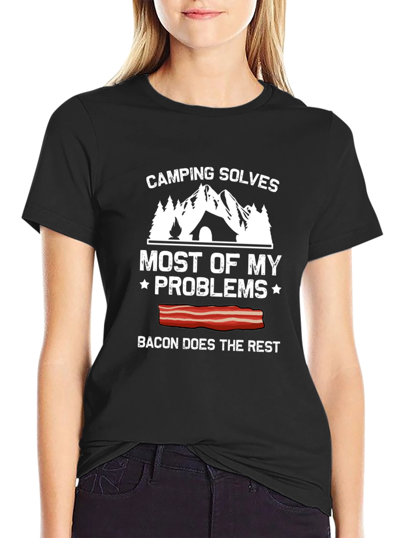 Camping Solves Most Problems Graphic Tee
