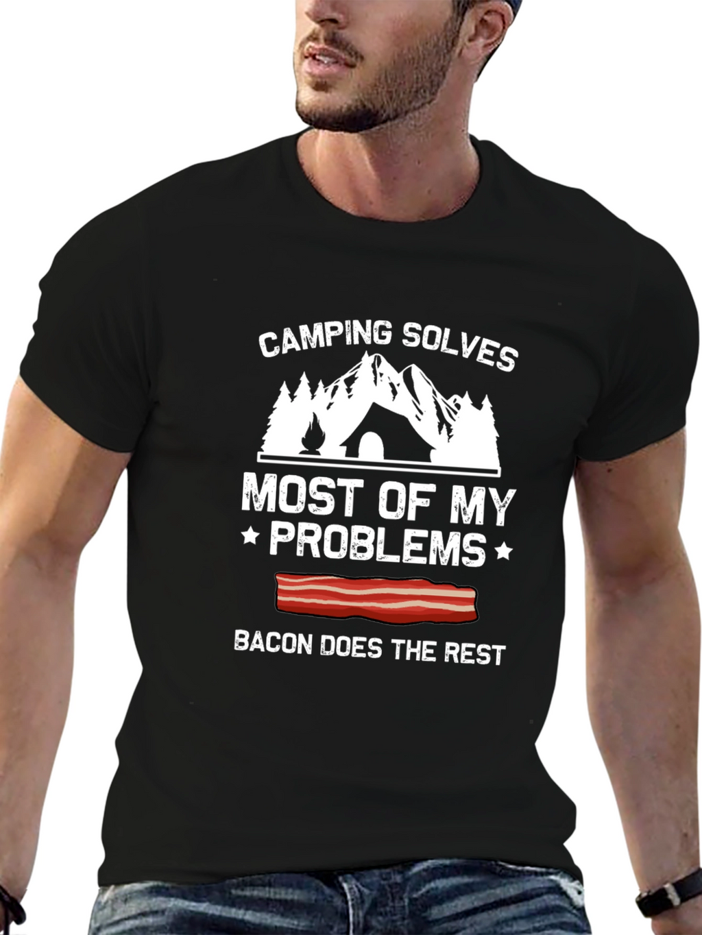 Camping Solves Most Problems Graphic Tee