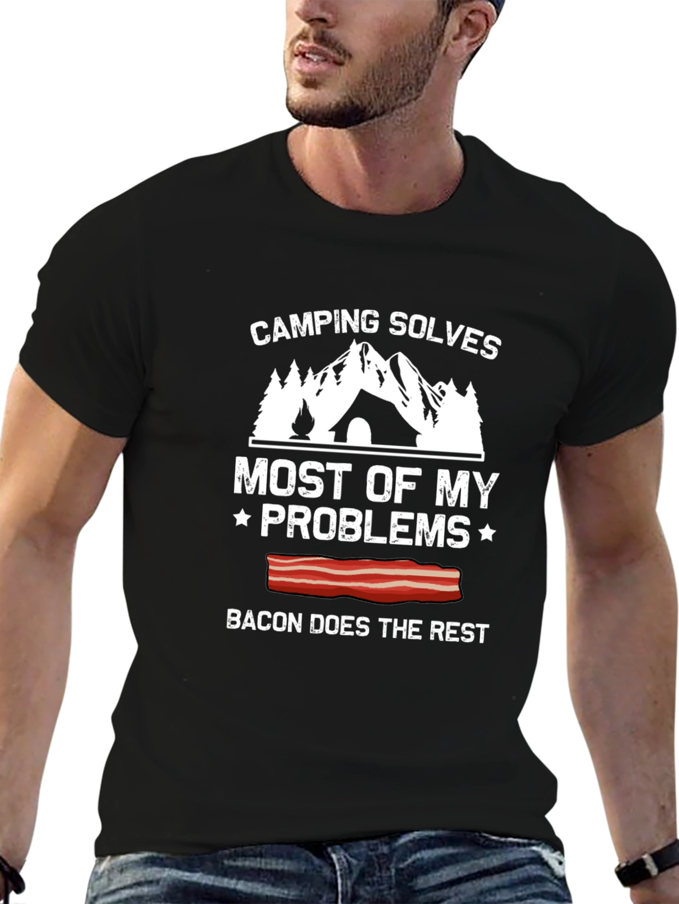 Camping Solves Most Problems Graphic Tee