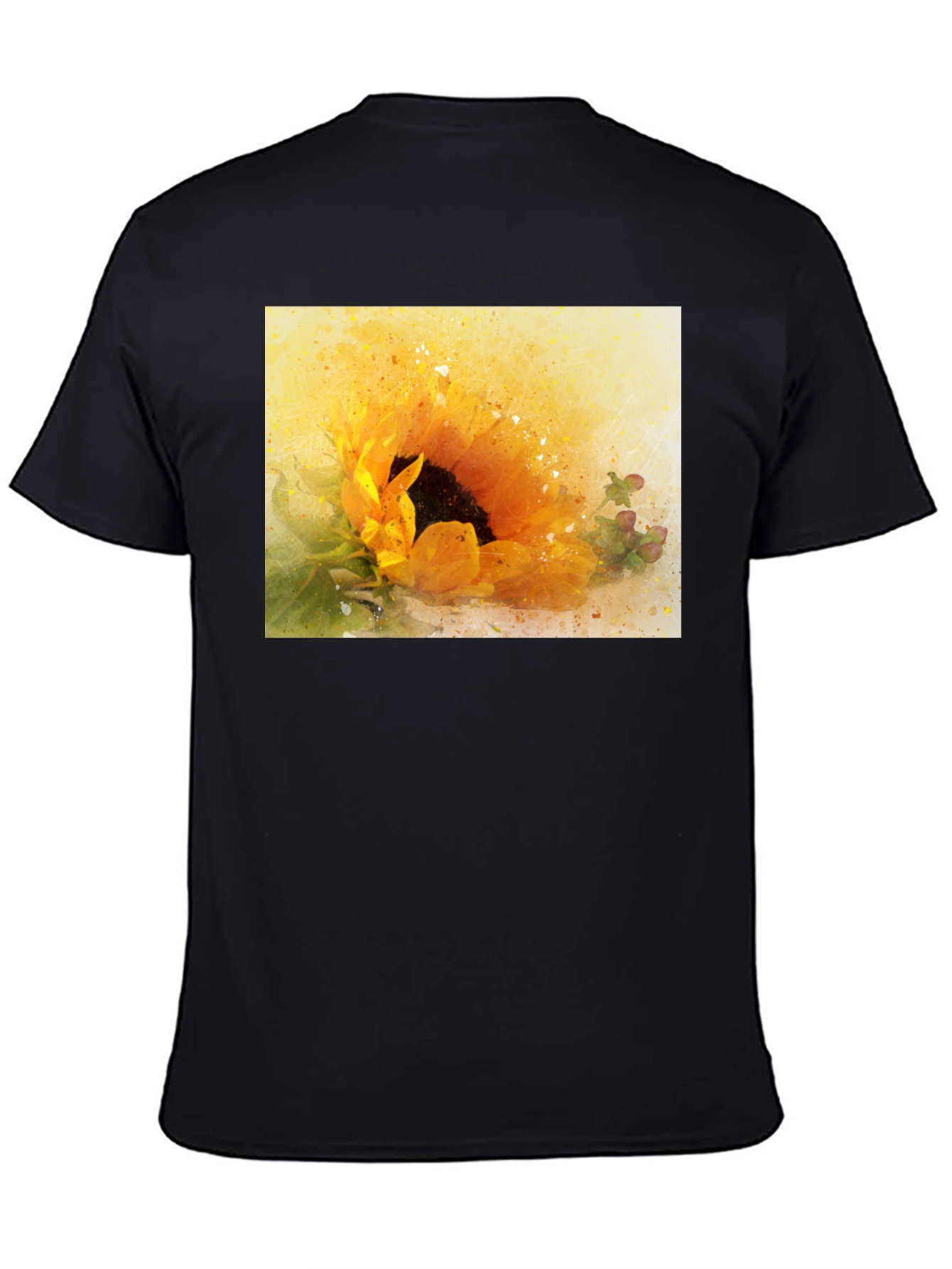Sunflower Graphic Tee - Artistic Watercolor Style