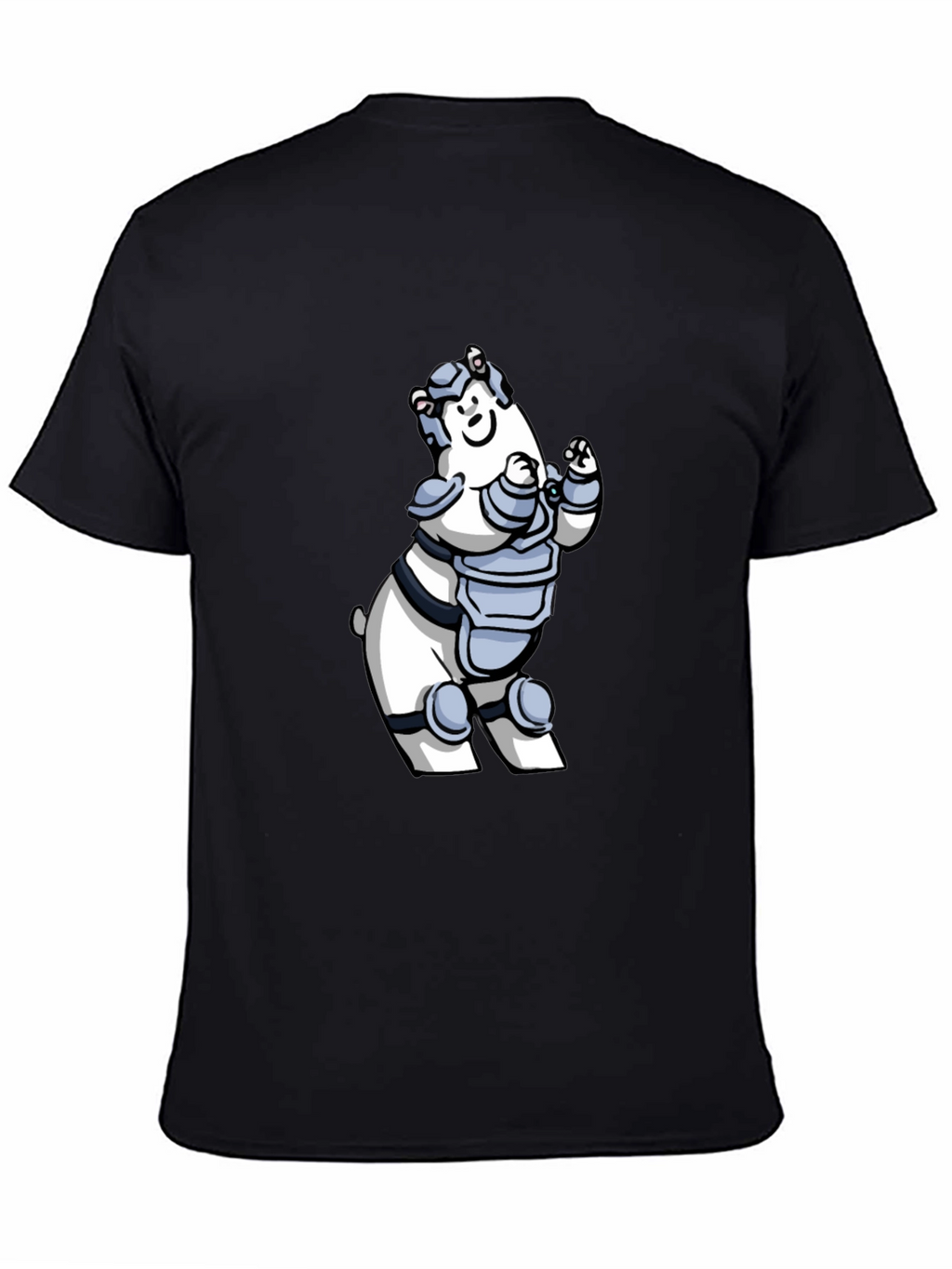 Armored Polar Bear T-Shirt - Black Cotton Tee
