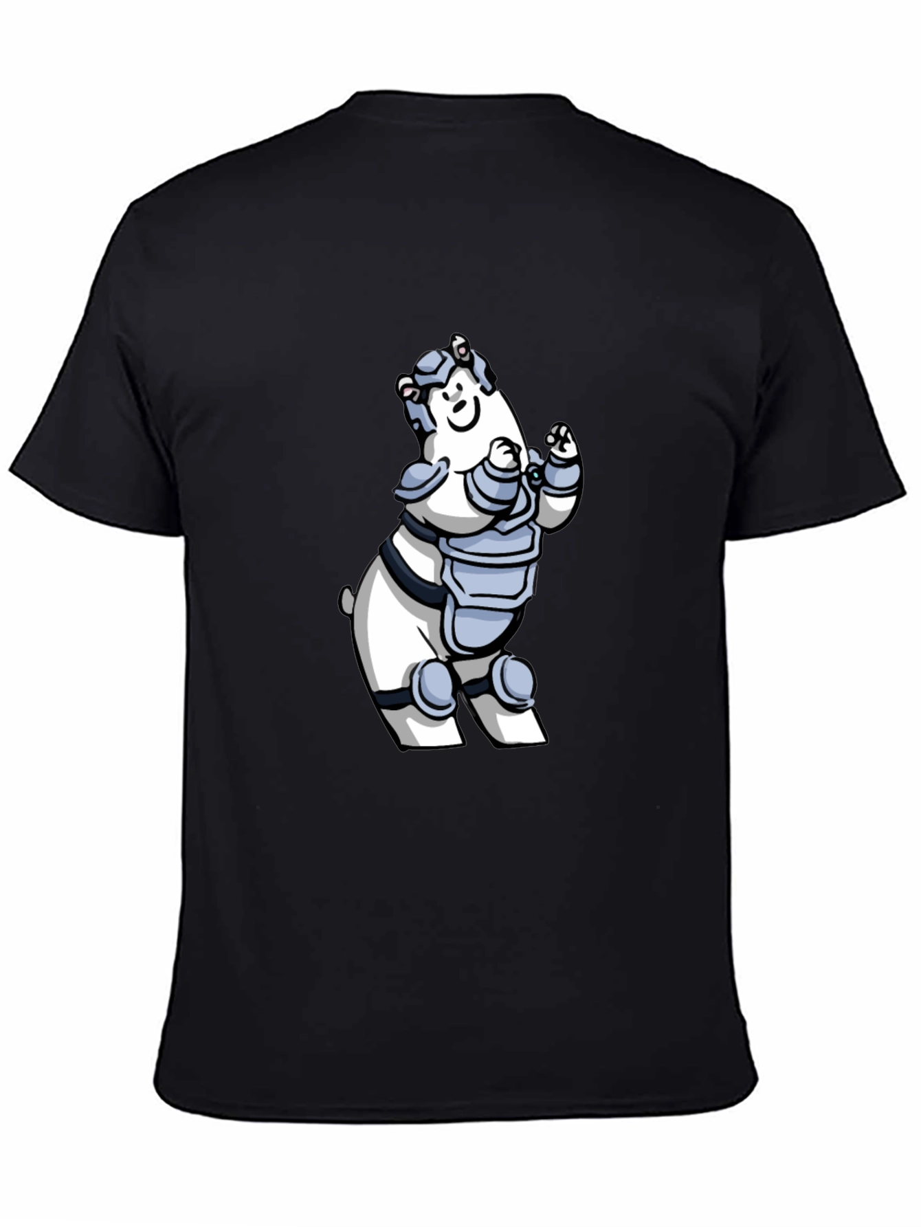 Armored Polar Bear T-Shirt - Black Cotton Tee