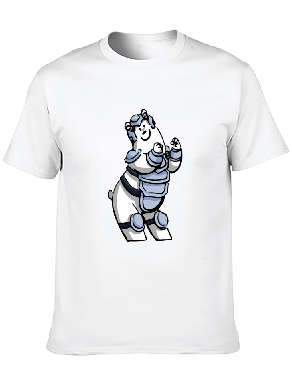 Armored Polar Bear T-Shirt - Black Cotton Tee