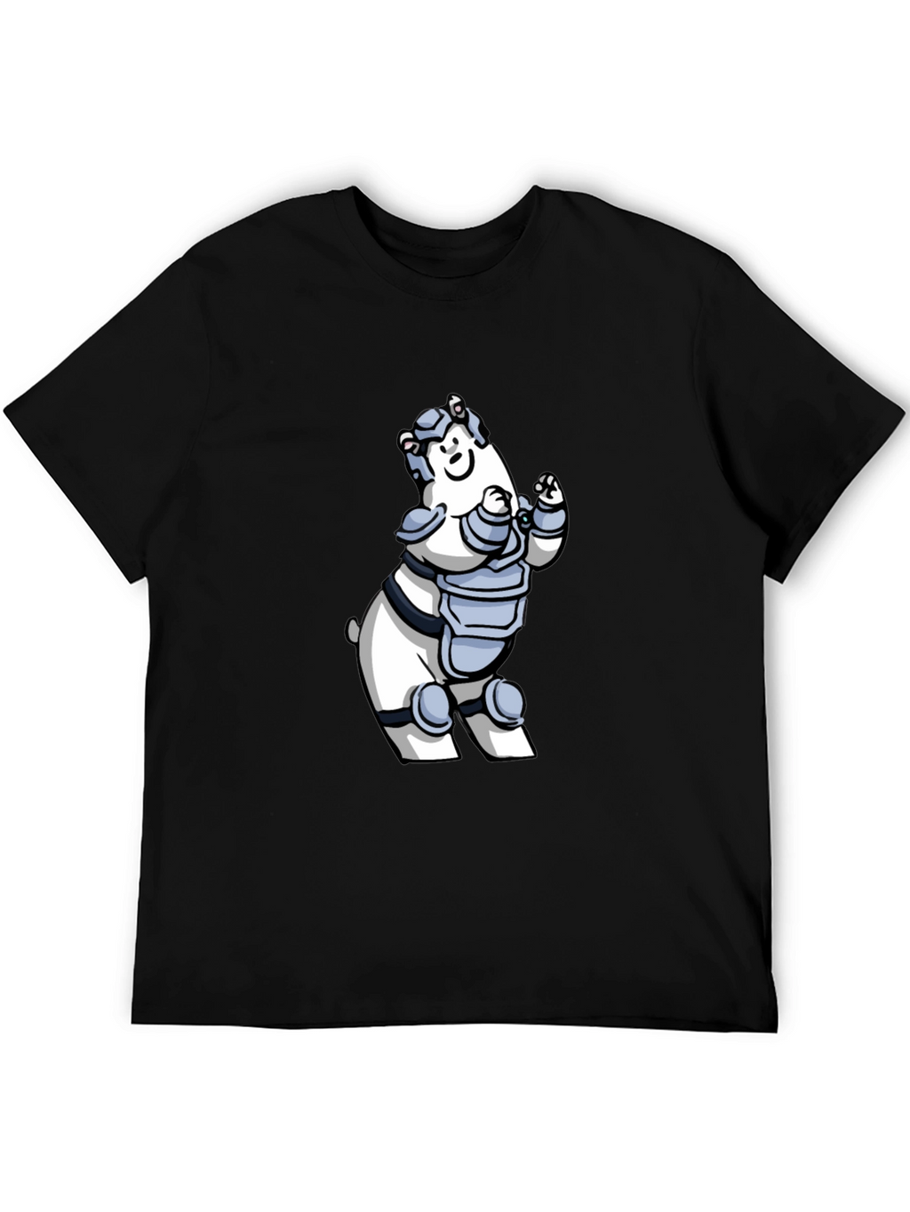 Armored Polar Bear T-Shirt - Black Cotton Tee