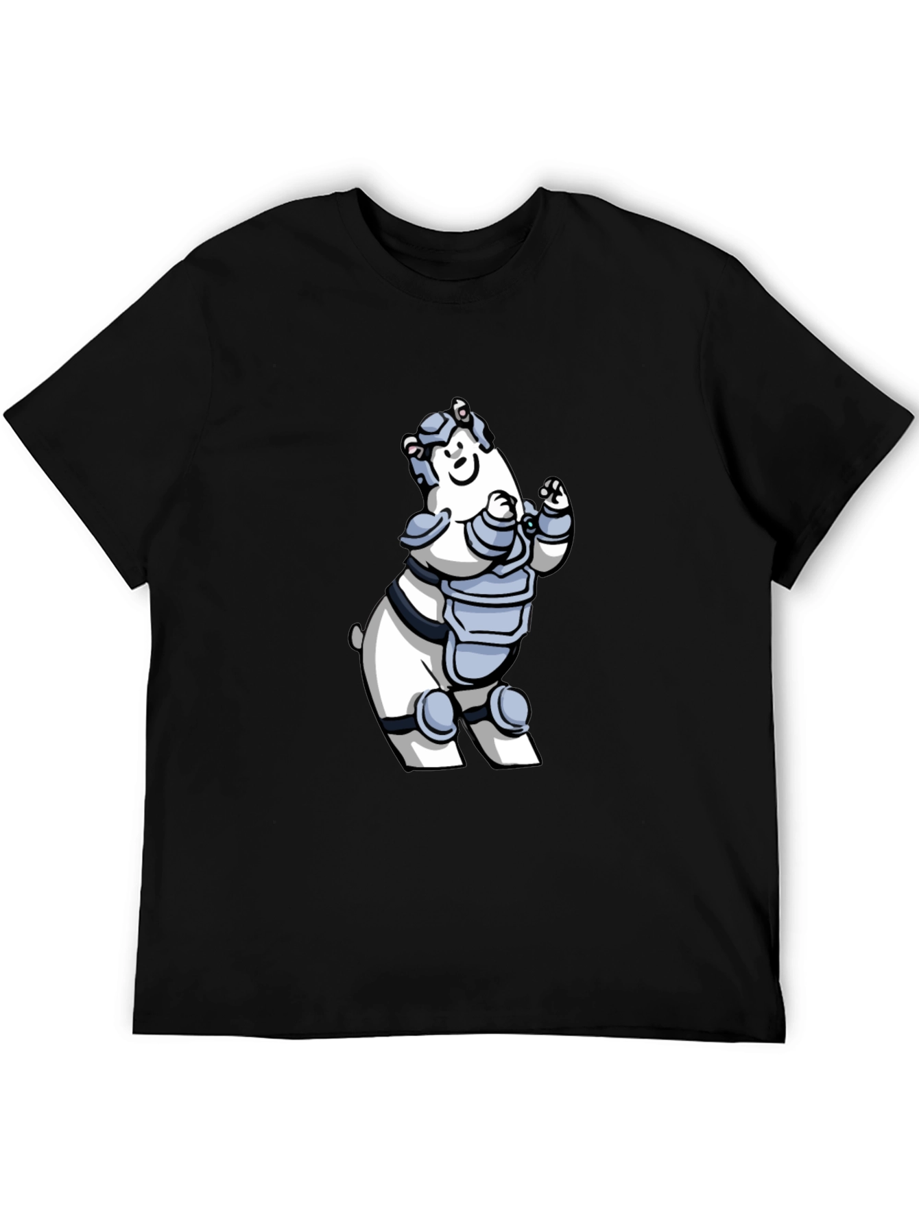 Armored Polar Bear T-Shirt - Black Cotton Tee