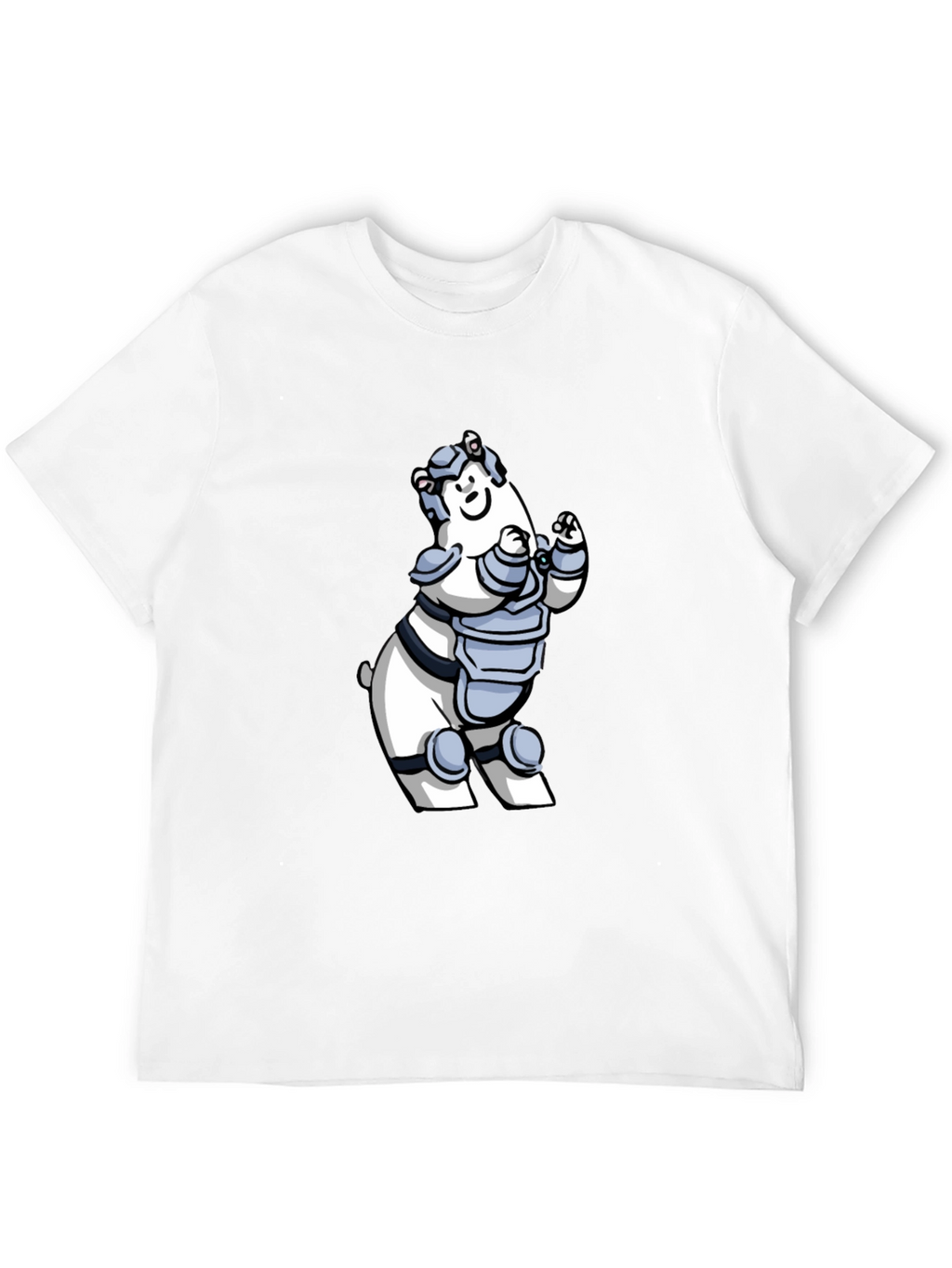 Armored Polar Bear T-Shirt - Black Cotton Tee