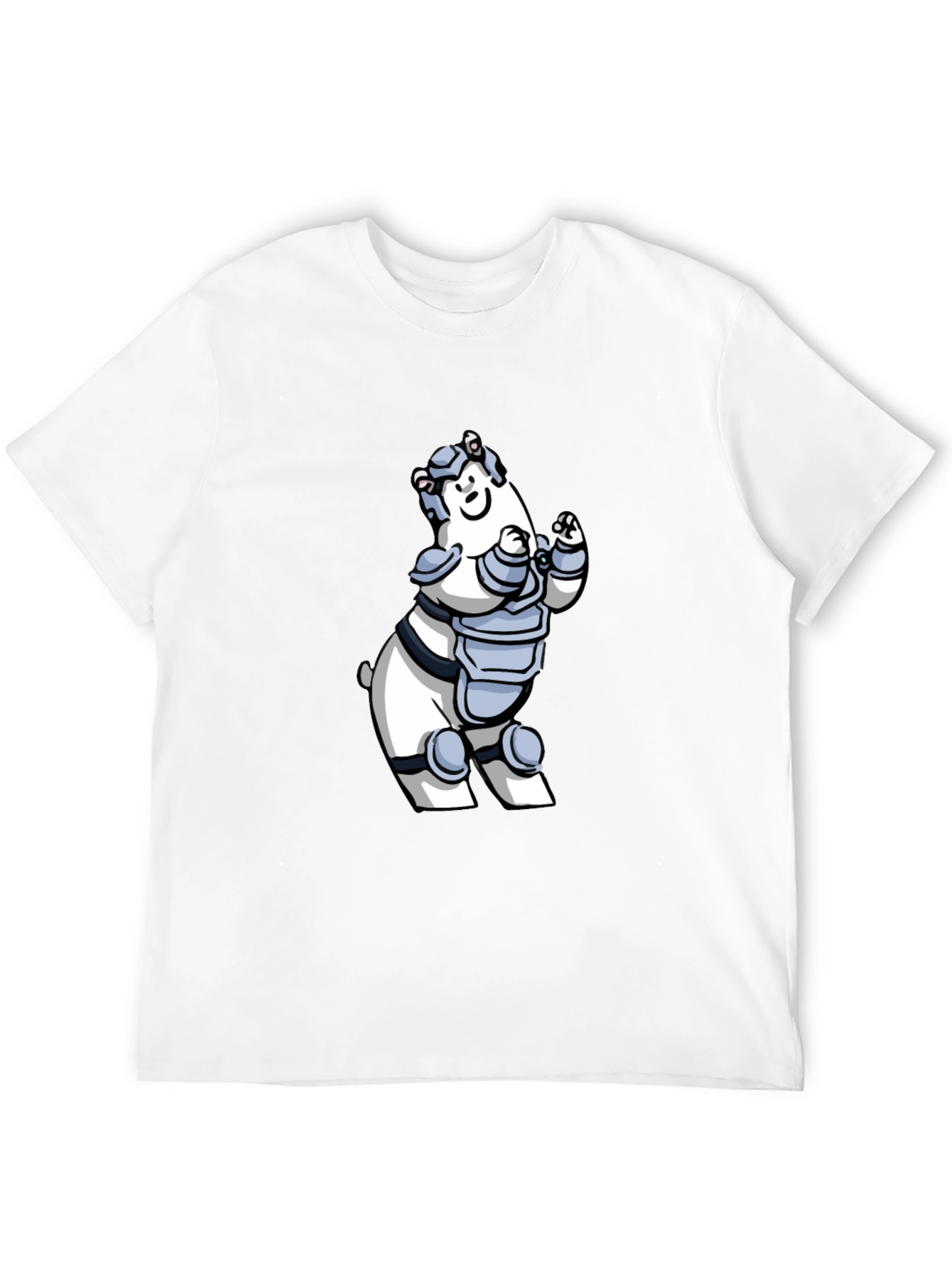 Armored Polar Bear T-Shirt - Black Cotton Tee
