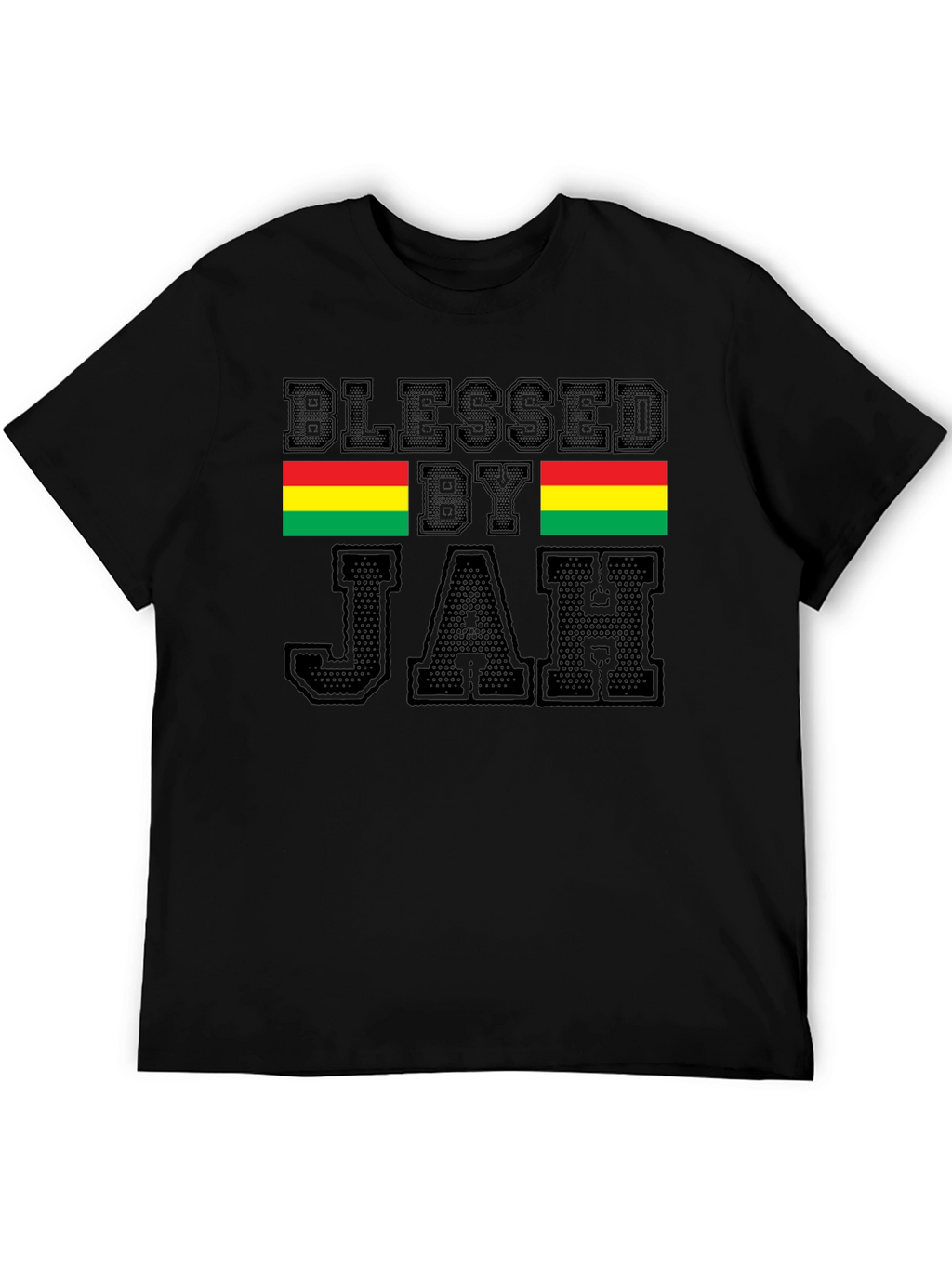 Blessed By Jah T-Shirt Black Rastafarian Tee