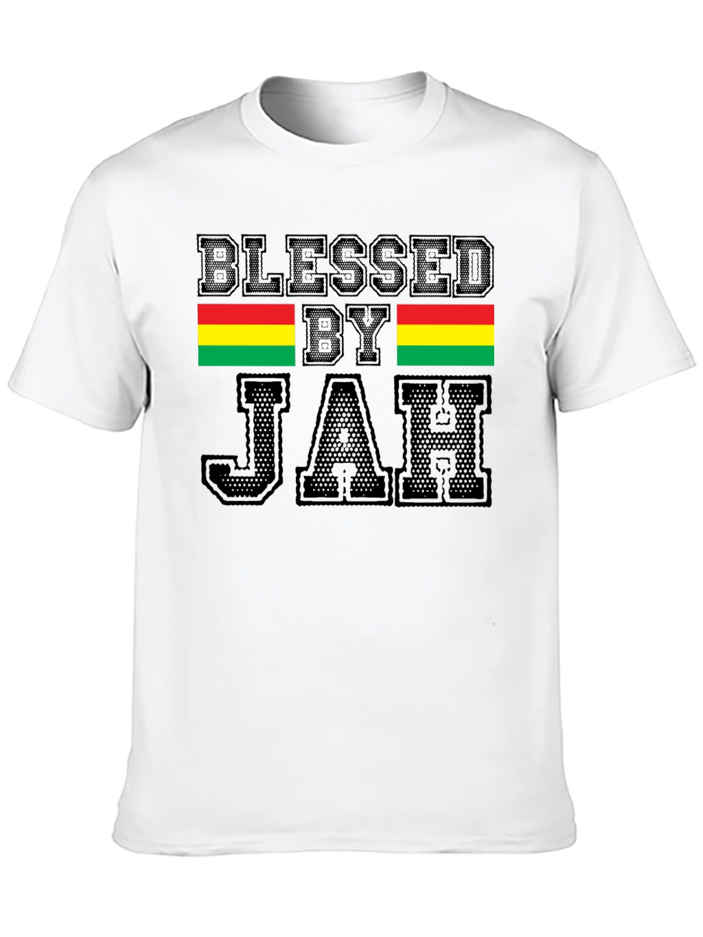 Blessed By Jah T-Shirt Black Rastafarian Tee